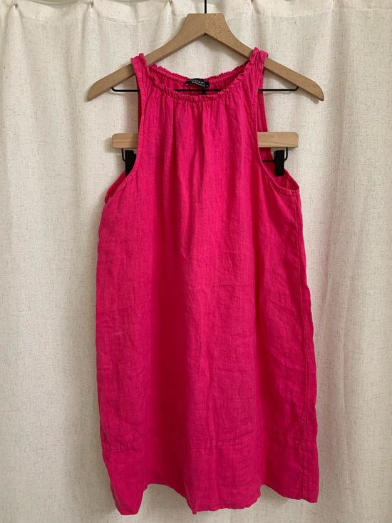 Francesca Bettini Dresses & Skirts - Francesca Bettini Italy 100% Linen Bright Pink Sleeveless Dress Small